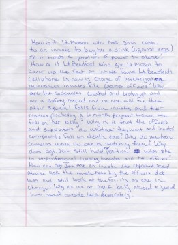 Inmates statement alleging widespread flouting of ADOC regulations and procedures