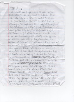 A prayer for help at Montgomery Women's Facility