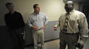 Warden Carter Davenport (right) speaks to media members during a tour as State Senator Cam Ward (center) and Kim Thomas, Commissioner of the Alabama Department of Corrections listen at the St. Clair Correctional Facility Fri., March 16, 2012 in Springville, Ala. (The Birmingham News/Bernard Troncale). (BERNARD TRONCALE)