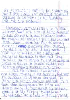 Statement of the conditions in Montgomery Women's Facility