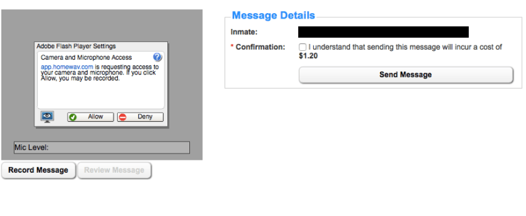 Homewav's system has the option of leaving your loved one a one minute message for $1.20, but it actually charges you $2.00 for the one minute message and they refuse to issue refunds