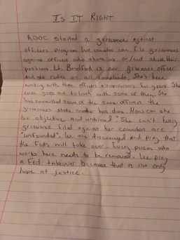 Alabama Department Of Corrections Grievance against Officers Program