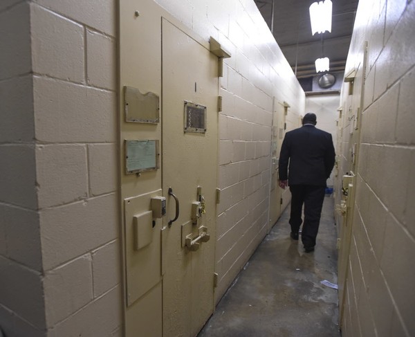 The disciplinary segregation ward at Draper Correctional Facility during a media tour of the prison in February 2017. (Julie Bennett/jbennett@al.com)